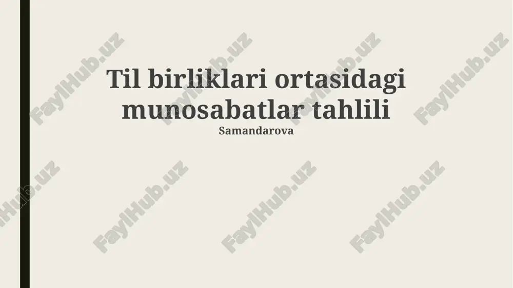 til birliklari ortasidagi munosabatlar tahlili — PPTX