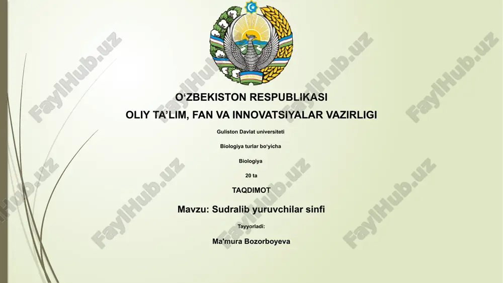 sudralib yuruvchilar sinfi — PPTX