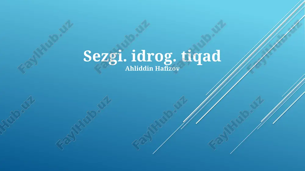 sezgi. idrog. tiqad — PPTX