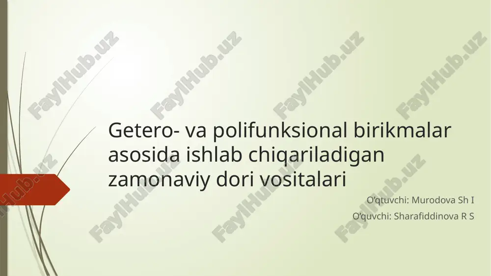 zamonaviy dorilar vositalari — PPTX