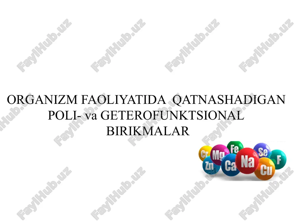 poli-va geterofunksional birikmalar — PPTX