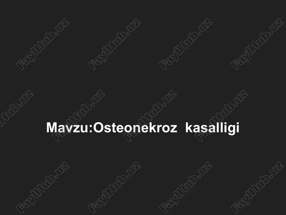 osteonekroz kasalligi — PPTX