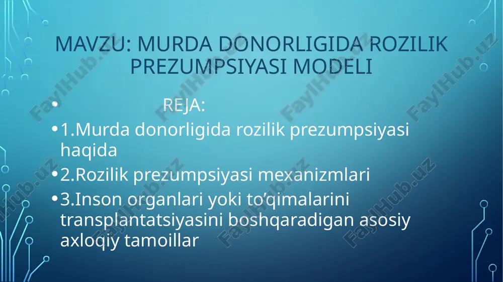 murdadonorligidarozilikprezumpsiyasimodeli — PPTX