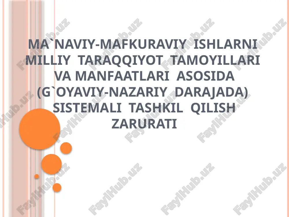 ma`naviy-mafkuraviy ta'lim — PPTX