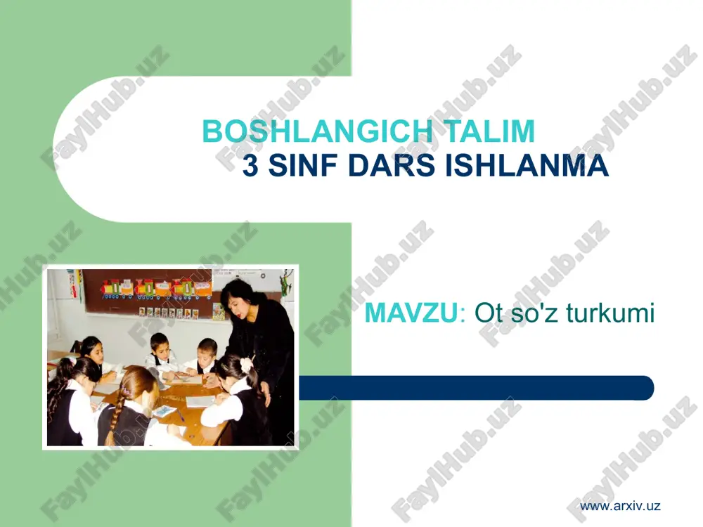 ot so'z turkumi dars ishlanma — PPT
