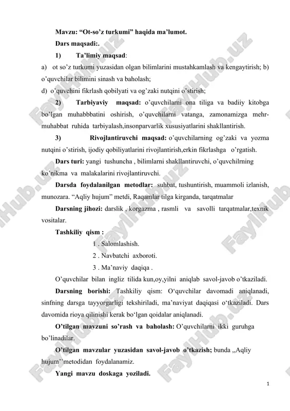 ot so'zturkumi — DOCX
