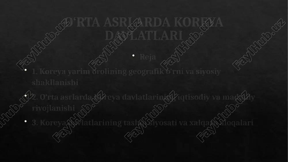 oʻrta asrlarda koreya davlatlari — PPTX