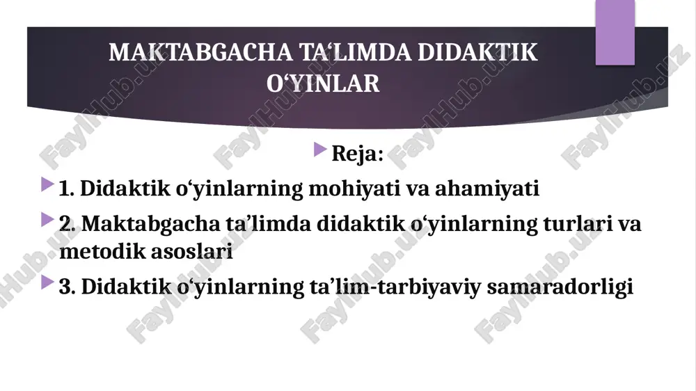 maktabgacha ta‘limda didaktik o‘yin — PPTX