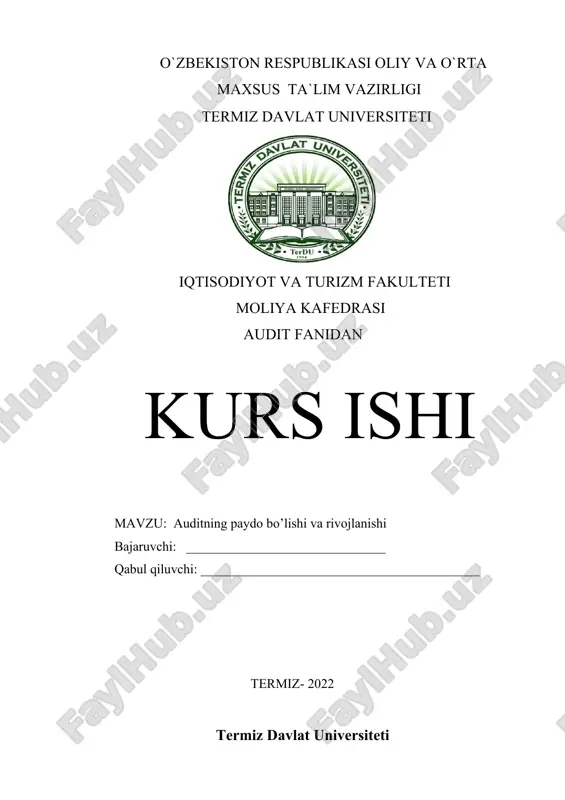 auditning paydo bo’lishi va rivojlanishi — DOCX