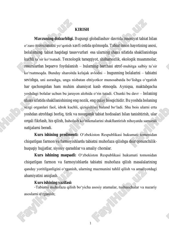 tabiatni muhofaza qilish — PDF