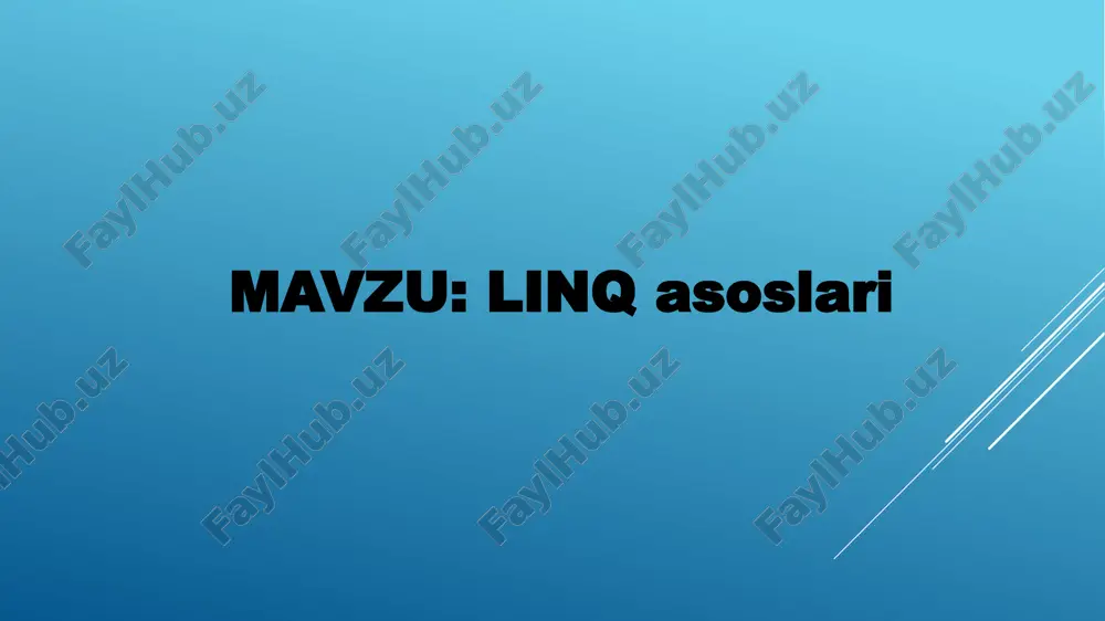 linq asoslari — PPTX