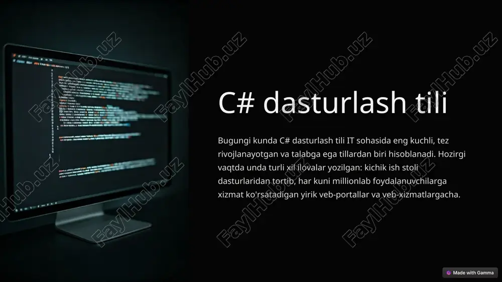 c# dasturlash tili — PPT