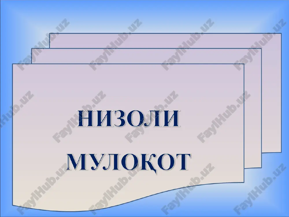 nizoli muloqot — PPT