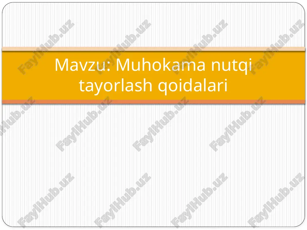 muhokama nutqi tayorlash qoidalari — PPTX