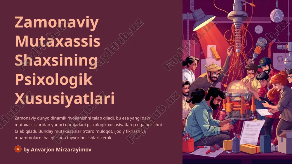 zamonaviy mutaxassis shaxsining psixologik xususiyatlari — PPTX