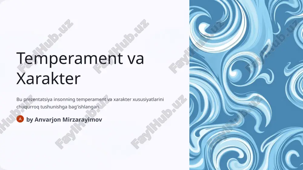 temperament va xarakter — PPTX