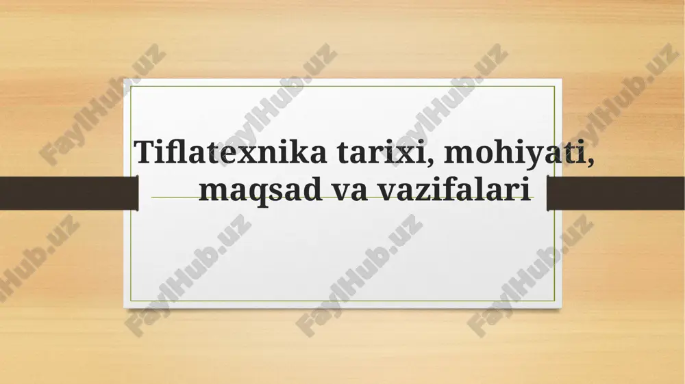 tiflotexnika tarixi — PPTX