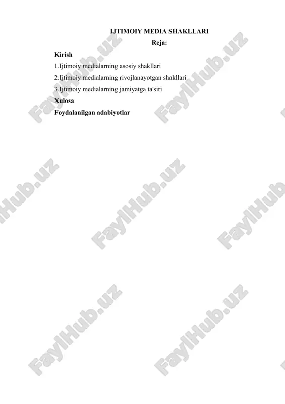 ijtimoiy media shakllari — DOCX