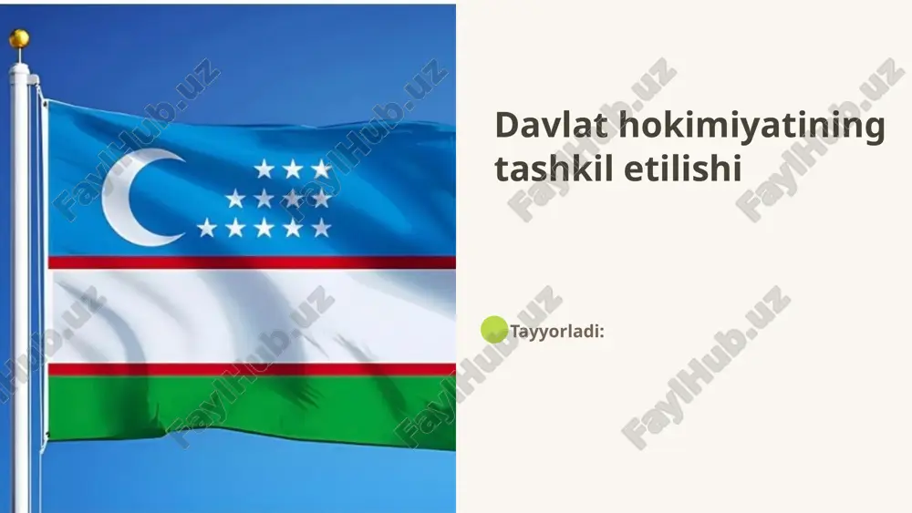davlat hokimiyatining tashkil etilishi — PPTX