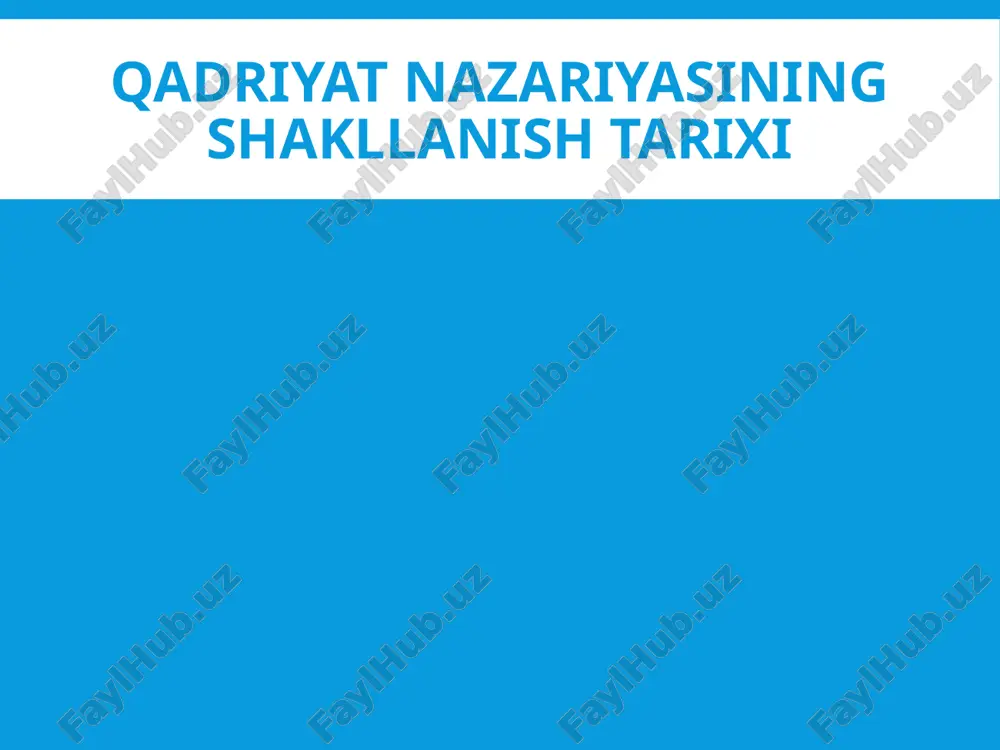 qadriyat nazariyasining shakllanish tarixi — PPTX