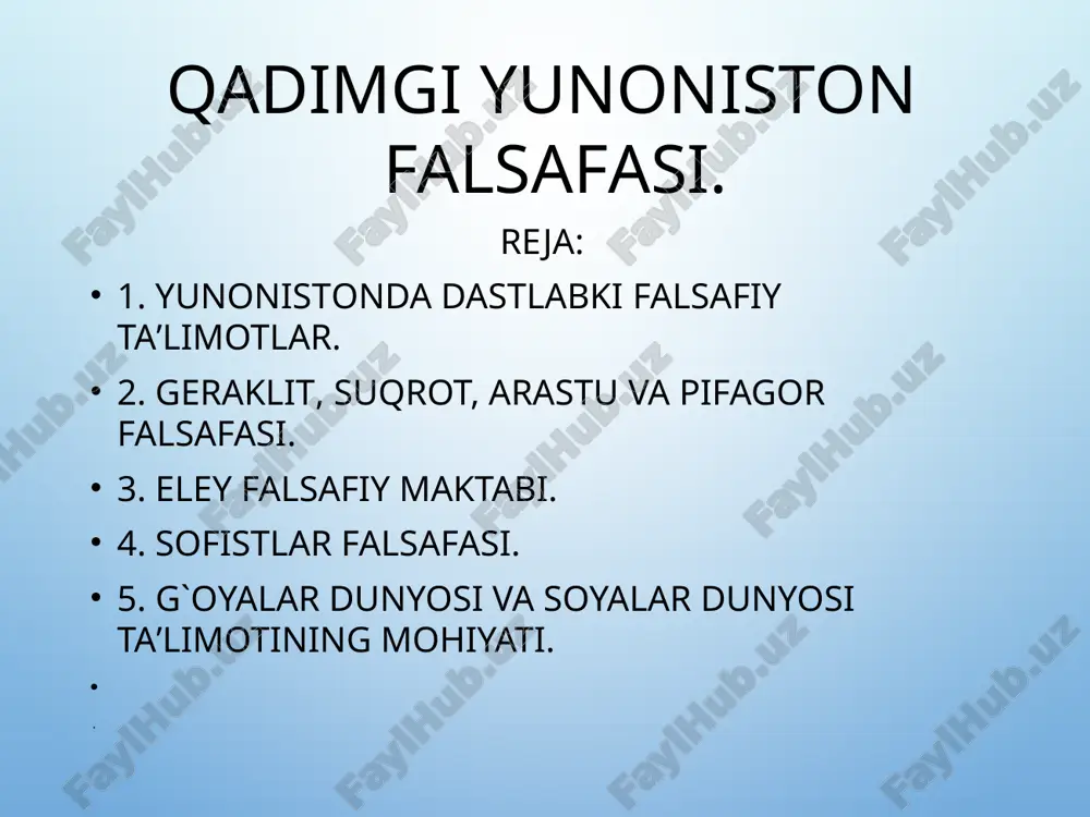 qadimgi yunoniston falsafasi — PPT