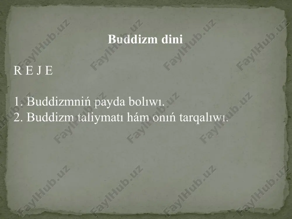 buddizm dini — PPTX