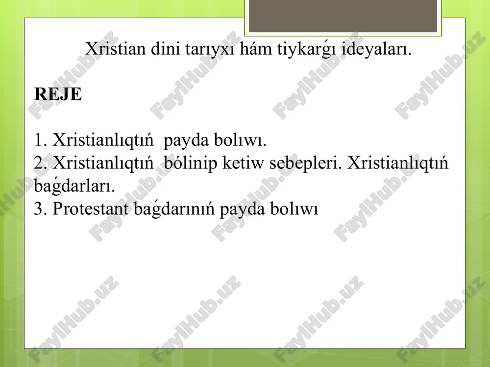 xristianlik dini — PPTX