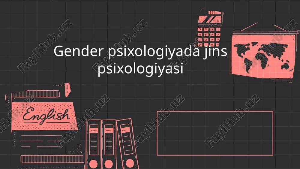 jins psixologiyasida gender psixologiyasi — PPTX