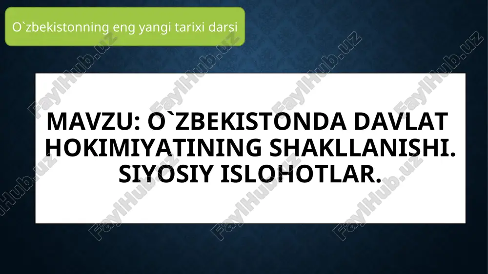 o`zbekistonda davlat hokimiyatining shakllanishi. siyosiy islohotlar. — PPT