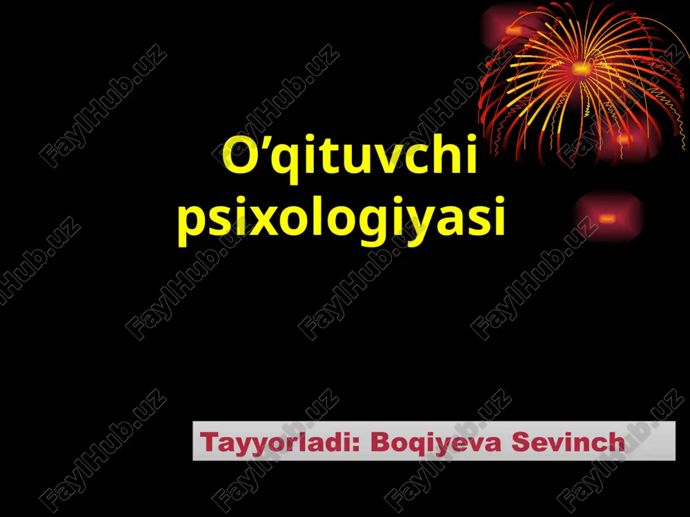 o’qituvchi psixologiyasi — PPTX
