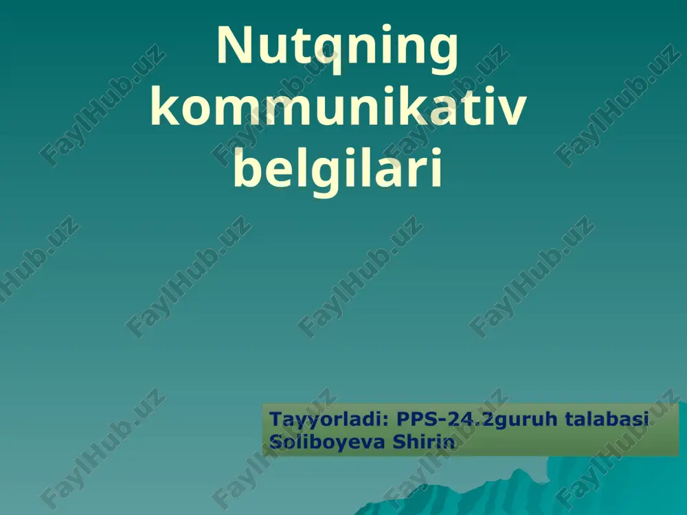nutqning kommunikativ belgilari — PPTX