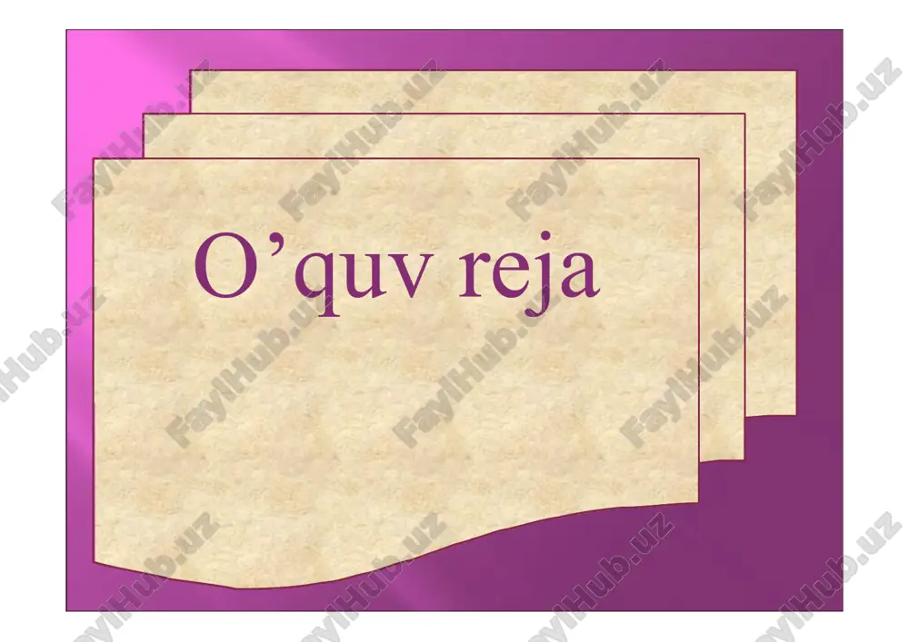 o’quv reja — PPTX
