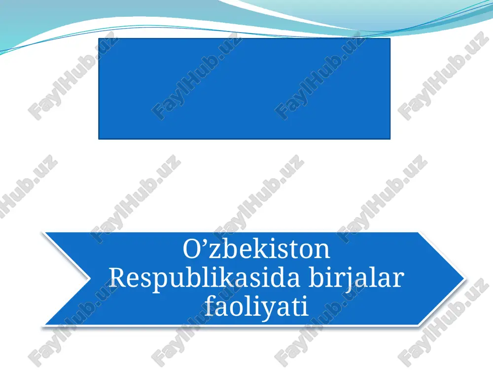 o’zbekiston respublikasida birjalar faoliyati — PPTX