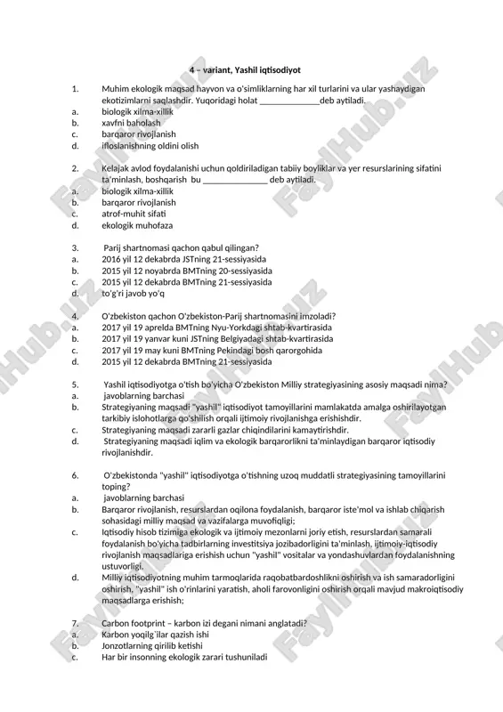 yashil iqtisodiyot — DOCX