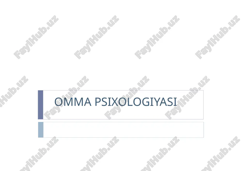 omma psixologiyasi — PPTX