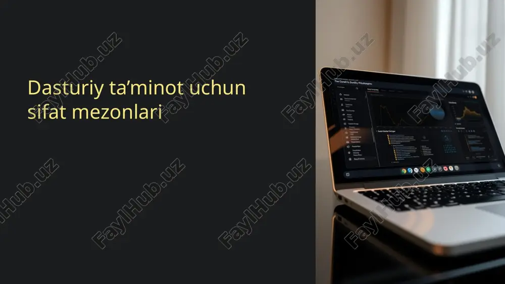 dasturiy ta’minot uchun sifat mezonlari — PPTX