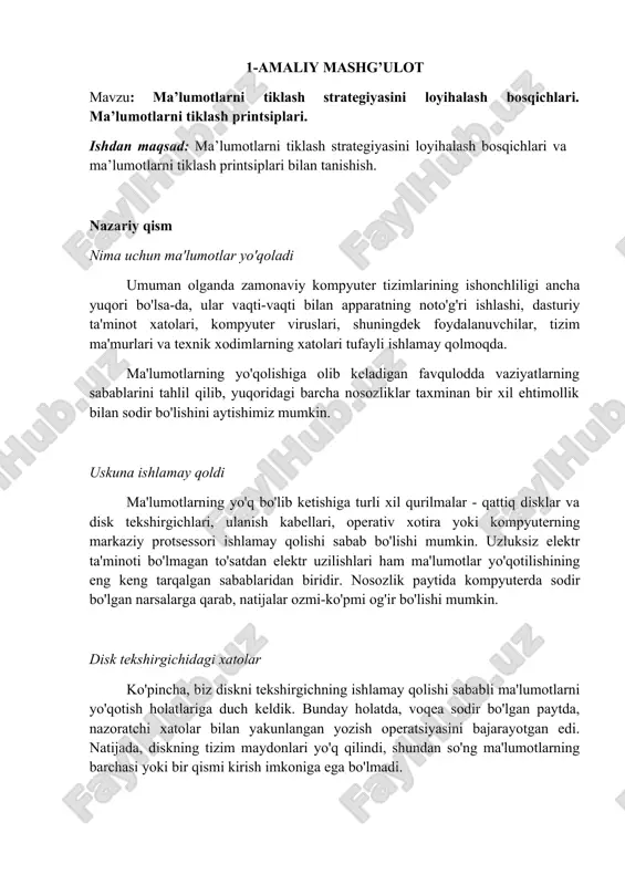 ma’lumotlarni tiklash strategiyasi — DOCX