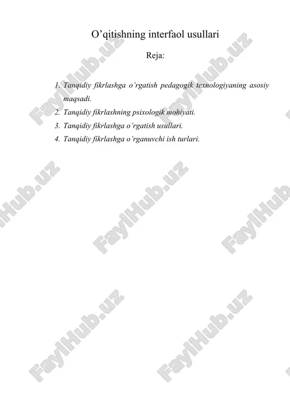 o’qitishning interfaol usullari — DOC