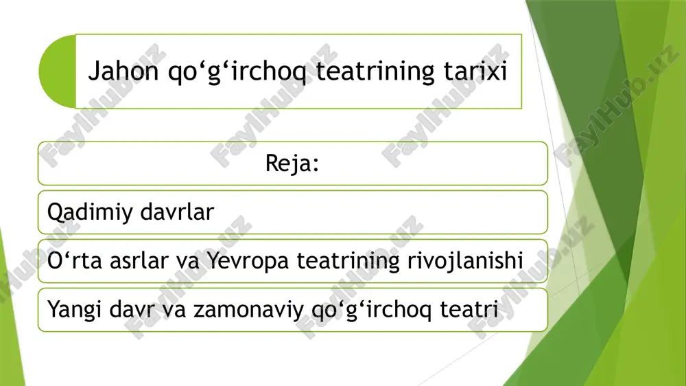 jahon qo‘g‘irchoq teatrining tarixi — PPTX