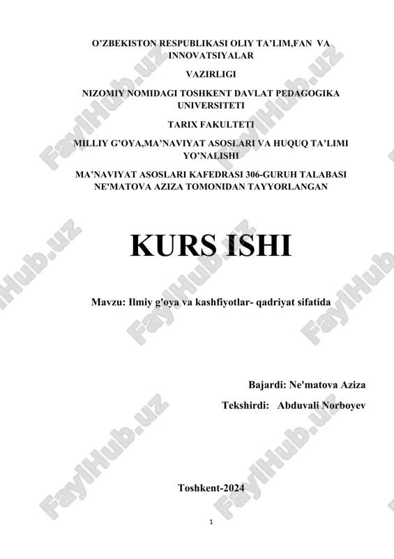 ilmiy g'oya va kashfiyotlar- qadriyat sifatida — DOCX