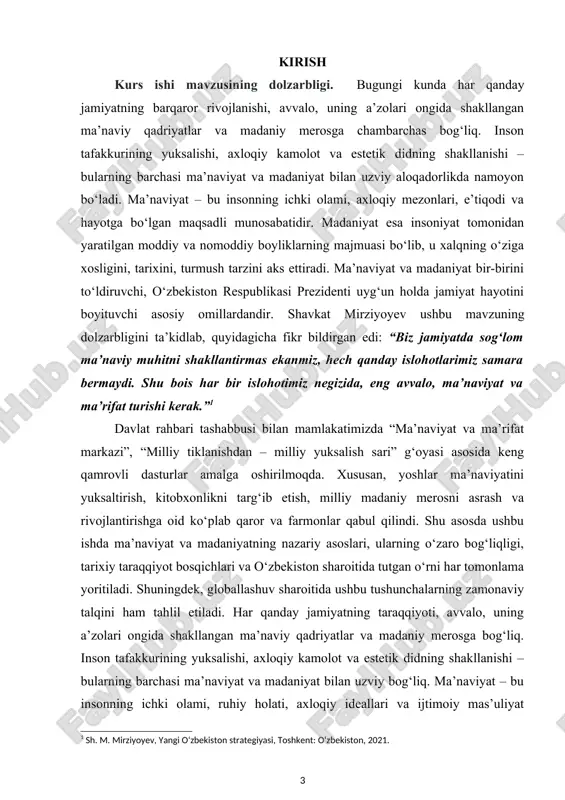 ma’naviyat va madaniyat tushunchalari — DOCX