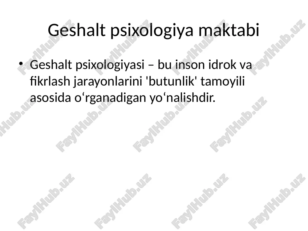 geshalt psixologiya maktabi — PPTX