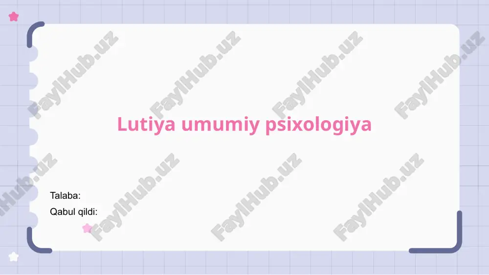 lutiya umumiy psixologiya — PPTX