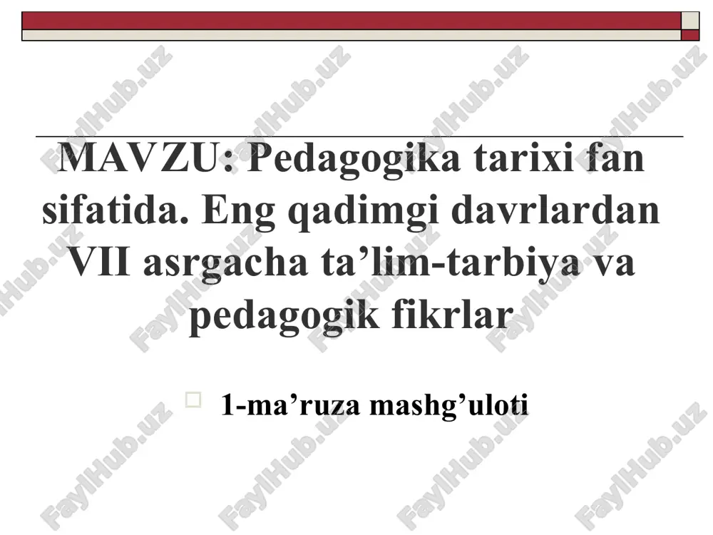 pedagogika tarixi — PPT