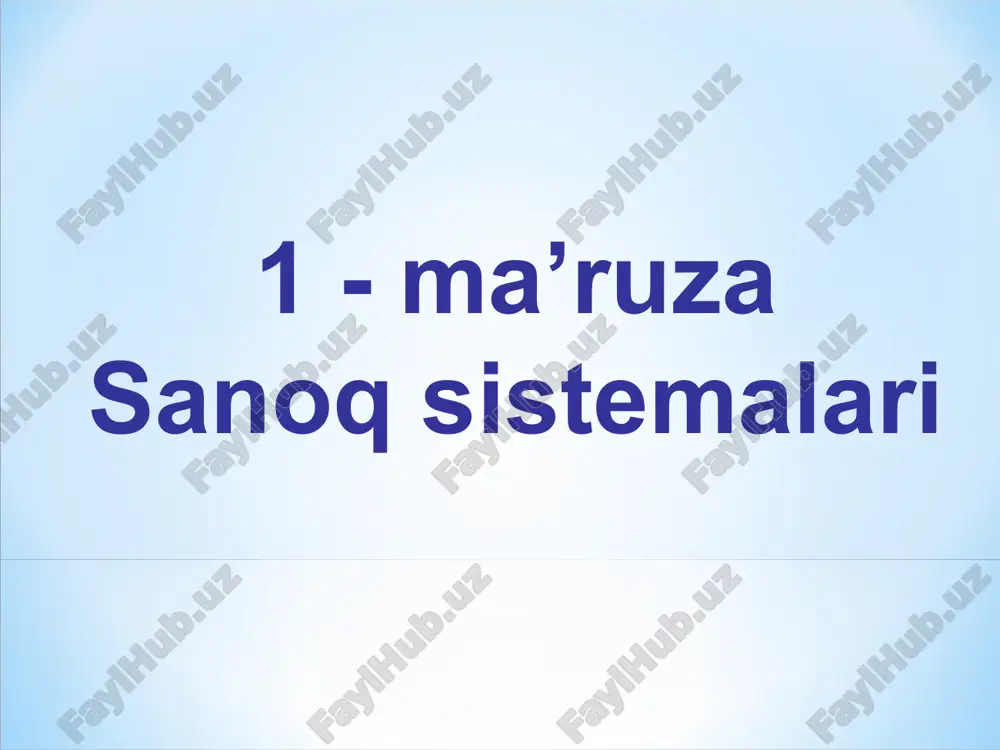 sanoq sistemalari — PPT