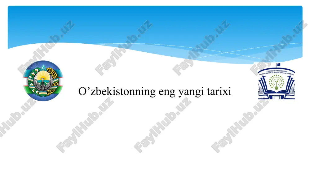 o’zbekistonning eng yangi tarixi — PPT