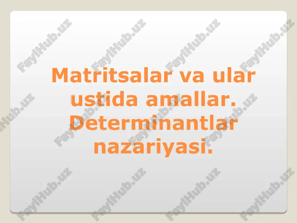 matritsa — PPT