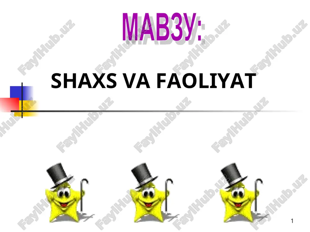 shaxs va faoliyat — PPT