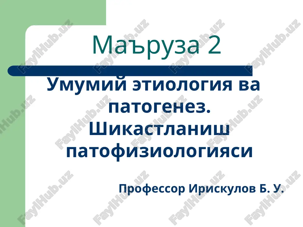 маъруза 2 — PPT