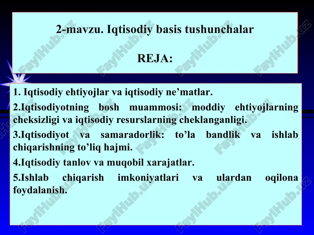 iqtisodiy basis tushunchalar — PPT